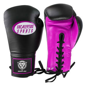 Guantes de boxeo con cordones de cuero PU de alta calidad personalizables con logotipo personalizado equipo de lucha moldeado a mano para artes marciales - Product Image 6