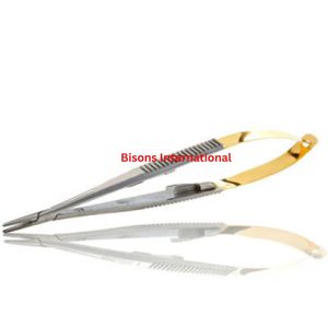 BISONS Wholesale Castroviejo Needle Holder TC Microsurgical Stainless Steel Needle <b>Driver</b> Ophthalmic Dental Surgical Instrument - Product Image 1