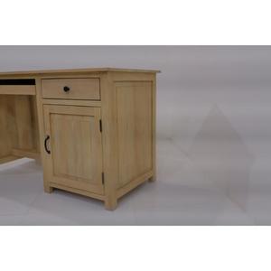 Solid Wood Computer Desk With Drawer And Cabinet Door Natural Finish Office Furniture - Product Image 3
