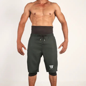 Wholesale Men's Islamic Modest Shorts Arawa Premium Double <b>Layer</b> Woven <b>Mid</b> Knee Length Quick Dry Shorts for Sports Swimming Gym - Product Image 1