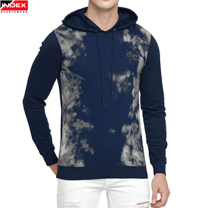 Sweat-shirt à capuche pour homme INDEX SPORTSWEAR, bleu marine, imprimé tie-dye, tricoté, coupe ajustée, décontracté, pour l'automne, avec poche - Product Image 1
