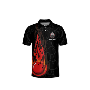 เสื้อโปโลโบว์ลิ่งคุณภาพสูง 100% โพลีเอสเตอร์ สำหรับผู้ชาย เสื้อทีมโบว์ลิ่งแบบกำหนดเอง เสื้อโปโลโบว์ลิ่ง - Product Image 3