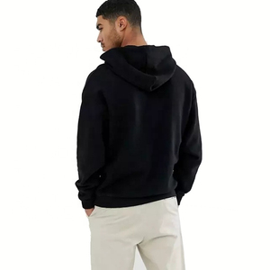 OEM Factory's Custom Embroidered Stonewashed 100% Cotton Fleece Men's Oversized Pullover Hoodie Eco-Friendly <b>Black</b> <b>Sweatshirt</b> - Product Image 2