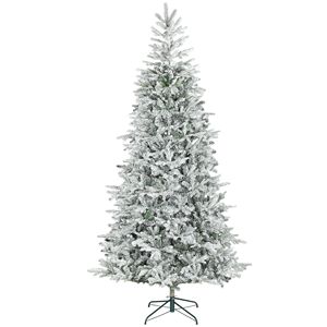 Albero di Natale Artificiale in Abete da 2,7 m con Rami Ghiacciati, Facile da Montare, Albero Natalizio con Cerniere dall'Aspetto Realistico - Product Image 1