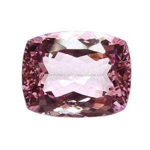 Cojín de color melocotón Rosa morganita corte Rectangular melocotón morganita alta calidad certificada venta al por mayor morganita Rosa suelta OEM - Product Image 1