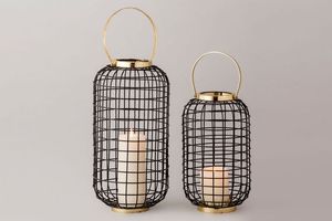 Lanternes personnalisées OEM avec support de bougie en fil métallique tressé, style tendance, lanternes à vendre par les exportateurs - Product Image 3