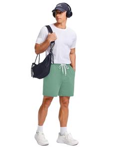 Pantalones Casuales Urbanos para Hombre, Largos hasta la Rodilla, 100% Algodón, Transpirables, Resistentes al Viento, Antiarrugas, de Secado Rápido, con Cordón Ajustable, para Gimnasio - Product Image 1