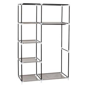 64\" Dark Brown Portable <b>Closet</b> <b>Storage</b> Organizer Wardrobe Clothes Rack with Shelves for <b>Organization</b> - Product Image 5