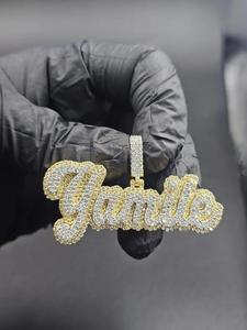 Moissanite Diamond Custom Yamile Name Pendant Iced Out Hip Hop Necklace Bling Jewelry Gift - Product Image 1
