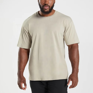 T-shirt gris à manches courtes et col rond pour homme, coupe classique, couleur unie, jersey décontracté, 100 % coton, design uni - Product Image 6