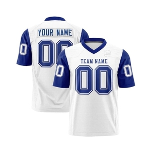 Maillot de football américain personnalisable pour homme, vert, col en V, manches courtes, impression sublimée, nom et numéro de l'équipe, maille respirante anti-humidité - Product Image 2
