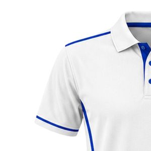 Men's <b>White</b> Blue <b>Cricket</b> Jersey Short Sleeve Polo Style Sports Shirt Team Uniform Outdoor Match Wear Athletic Apparel - Product Image 4