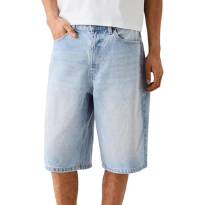 Men's Light Wash Denim Shorts Straight Leg Mid Waist Casual Summer Cotton Breathable Woven Pants Jorts Streetwear 2026 - Product Image 5