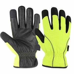 Guantes de Mecánico de Cuero Liso de Piel de Vaca, con Pantalla Táctil, para Dedo Índice y Pulgar, de Seguridad Industrial, Antideslizantes y que Absorben la Humedad - Product Image 1