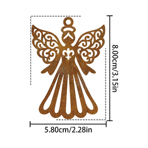 Décorations de Noël rustiques vintage en métal découpé au laser, ornements suspendus pour arbre, pour fêtes et décoration intérieure, décorations de Noël - Product Image 5