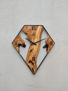 Luxury Handmade Epoxy Resin Wood <b>Wall</b> <b>Clock</b> <b>Modern</b> River Design Natural Wooden Artistic Home Decor Silent Non-Ticking Custom - Product Image 6