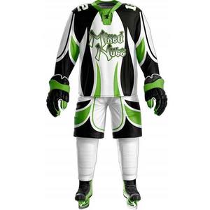 Conjunto de Jersey de Hockey sobre Hielo Sublimado para Hombre, Diseño de Nueces Mixtas, Verde, Negro y Blanco, Manga Larga, Absorbe la Humedad, Ajuste Atlético, Uniforme de Equipo para Adultos - Product Image 2