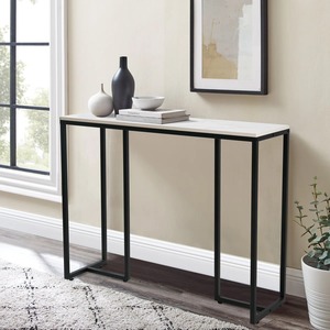 โต๊ะโซฟาหินเผาสีขาวทันสมัย ขาตั้งโชว์ทรงสี่เหลี่ยมผืนผ้าขนาดเล็ก ตกแต่งห้องนั่งเล่น - Product Image 2