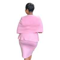 Ensemble 3 pièces en tricot pour femmes Jack and Jill, jupe élégante rose avec haut cape, tenue formelle pour événements religieux, vêtements de boutique à la mode