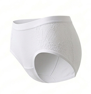 Culotte invisible en dentelle de coton blanc pour femme, respirante, en tissu tricoté, coupe standard - Product Image 4