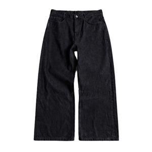 Men Wide Leg <b>Jeans</b> Relaxed Fit Black Denim Pants High Waisted Straight Cut Trousers Loose Baggy Wash Finish Heavy Cotton Bottom - Product Image 2