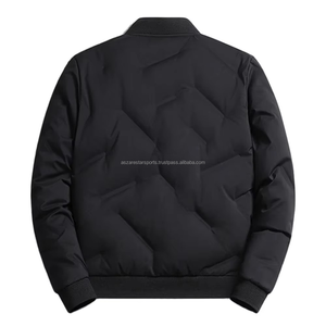 Veste universitaire en coton chaud enduit pour homme, tendance automne/hiver 2025, haute qualité, couleur unie, devant droit - Product Image 5