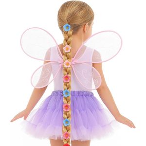 Parrucca da Principessa Rapunzel per Bambine, Decorazioni Floreali Tie-Dye, Trecce Bionde per Costume di Halloween per Giovani Principesse - Product Image 5