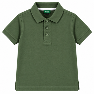 Chemise polo à manches courtes pour garçons, haute couture, 100% coton, 180g, imprimé uni - Product Image 1