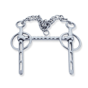 Bocado para caballo con diseño de cadena de cobre, barra retorcida y anillos ovalados para equipo de equitación, bocado occidental deslizante con rodillo. - Product Image 6