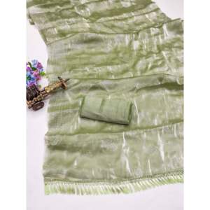 Sari de Fiesta de Diseñador con Hermosos Estampados en Relieve, Vestidos Elegantes - Product Image 5