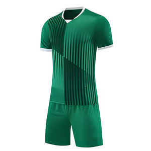 Ensemble d'uniformes de football personnalisés 100 % polyester, imprimé numérique floral, séchage rapide, col en V, manches courtes, taille élastique, kit sportif d'équipe OEM - Product Image 4
