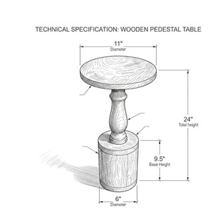 โต๊ะฐานกลมไม้กระถินณรงค์ทำมือ ขายส่ง |   โมราบาดุดาบอิสถาน อินเดีย - Product Image 3
