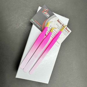 Pinzas de pestañas profesionales de acero inoxidable sostenibles japonesas para botas delgadas de 65 grados, pinzas de extensión de pestañas probadas a mano - Product Image 3