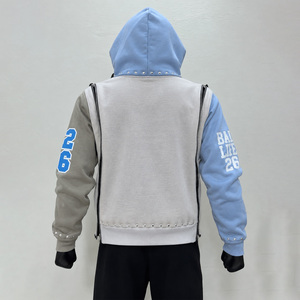 Customizable 3D Embroidered Heavyweight 100% Cotton Eco-Friendly Loose Fit ODM <b>Y2K</b> <b>Zip</b>-<b>Up</b> Oversized <b>Hoodie</b> Pocket Print Men - Product Image 4