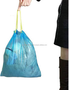 ถุงขยะ PE ขนาดใหญ่ 8 แกลลอน แบบมีเชือกผูก แข็งแรง ทนทาน ไม่มีกลิ่น สีฟ้า ผลิตจากวัสดุรีไซเคิล สำหรับซูเปอร์มาร์เก็ตและงานแสดงสินค้า - Product Image 4