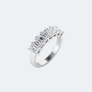 แหวนวงแหวนเจ็ดเม็ดทรงวงรี 1.05 กะรัต ฝังแบบขาเสียบ - Product Image 5