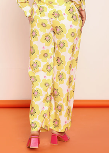 Pantalon droit en georgette imprimé floral pour femme, tendance, léger et respirant, idéal pour l'été, le bureau, les soirées ou les tenues décontractées - Product Image 2