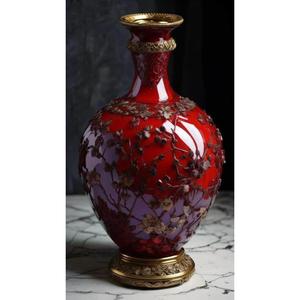 Vase en métal moderne pour la décoration de la maison, avec motif floral, fait main, pour plantes artificielles, à poser au sol et sur table. - Product Image 3