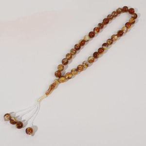 Lot de 33 perles de prière musulmanes en résine de 14 mm, grandes perles en plusieurs couleurs, pierre principale en résine agate, idéales pour les cadeaux - Product Image 1