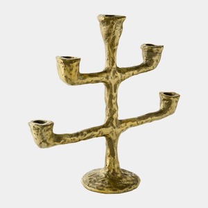 Candelabro Artesanal de Cinco Brazos para Decoración del Hogar, Portavelas de Metal Resistente - Product Image 1
