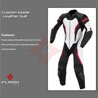 Traje de Motociclismo de Cuero Personalizado, Transpirable, para Invierno, Diseño Personalizado, Traje de Carreras Negro y Blanco