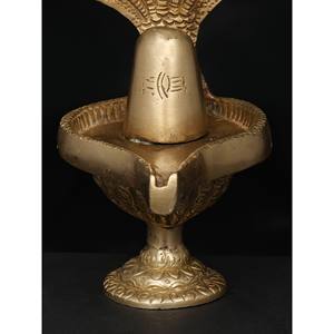 Estatua de Shiva Linga hecha a mano de 6 pulgadas en latón escultura tradicional india para regalar - Product Image 1