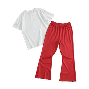 ชุดวอร์มผู้ชาย เสื้อยืดโอเวอร์ไซส์และกางเกงขายาว ชุดลำลอง 2 ชิ้น สกรีนโลโก้ได้ กางเกงจ็อกเกอร์ขากว้าง เสื้อยืดผู้ชาย - Product Image 3