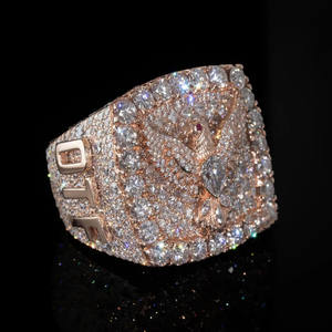 Anillo de compromiso y boda para hombre con diamantes de moissanita, diseño de águila, plata de ley 925, estilo hip hop, joyería llamativa. - Product Image 3