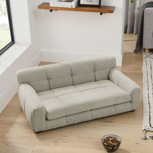 Modern Rectangular Pet Sofa Soft and Comfortable with <b>Backrest</b> Armrests for Large Medium Sized Pets - Product Image 3