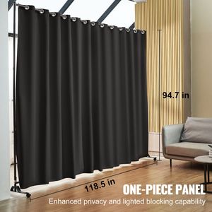 Portatile 8 ft X 10 ft schermo Privacy nero divisore camera con ruote divisore tenda Stand per ufficio camera da letto sala da pranzo studio - Product Image 2