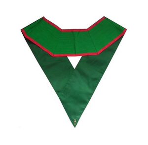 Green Satin Scottish Master of St Andrew Masonic Collar with <b>Red</b> Trim Custom Regalia Ceremonial Collar Premium Masonic - Product Image 2
