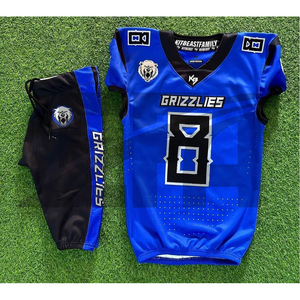 Maillot de football américain personnalisé pas cher, imprimé par transfert thermique, surpiqué devant, 100 % polyester, manches courtes, été - Product Image 6