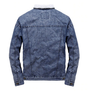 Chaqueta Vaquera para Hombre con Forro de Sherpa, Cuello Camisero, Cortavientos, Abrigo Casual de Invierno, Corte Regular, Cierre de Botones - Product Image 3