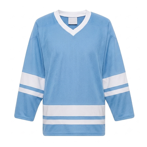 Camiseta de hockey sobre hielo azul cielo del fabricante, tela de malla transpirable, camiseta de alta calidad, tela de malla duradera, ropa deportiva para equipos. - Product Image 1